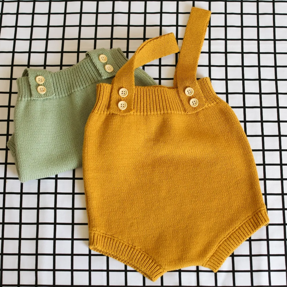 Детские вязаные детские комбинезоны на возраст от 0 до 24 месяцев Милые Комбинезоны Одежда для новорожденных мальчиков комбинезон без рукавов для маленьких мальчиков и девочек, детский комбинезон Kleidung