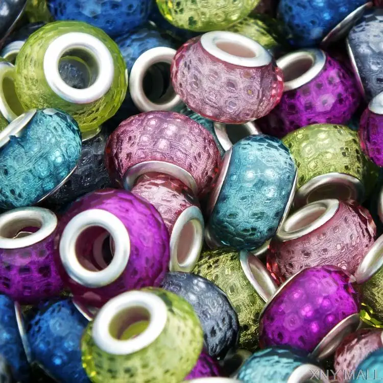 Бусины шармы пластиковые с большим отверстием 14 мм 10 шт.|charm beads|beads fitbig hole |