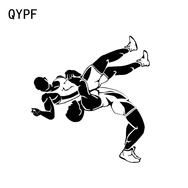 

QYPF 13.8*14.8CM Coolest Stickers Car Styling High Quality Wrestling Graphic Accessories Silhouette Vinyl C16-0406