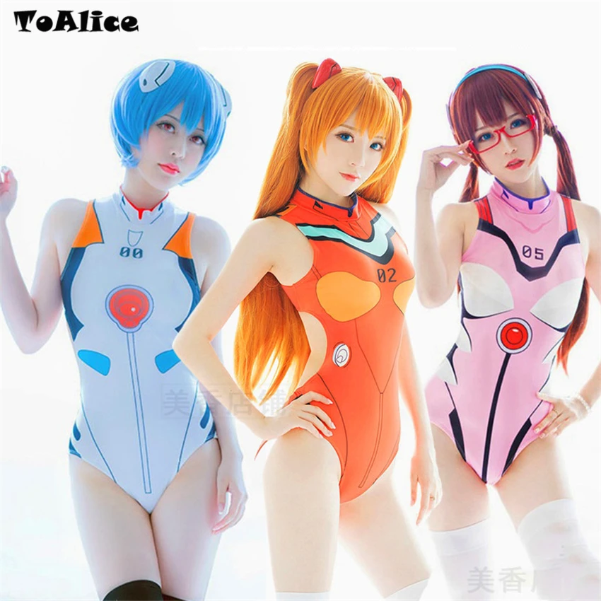 Сексуальные аниме Аска Лэнгли сорью (Evangelion EVA купальник с открытой спиной одежда