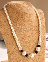 fine quality fashion pearl chokers necklacescute black white crystal pearl beads pendant necklace for women 2022 wholesale