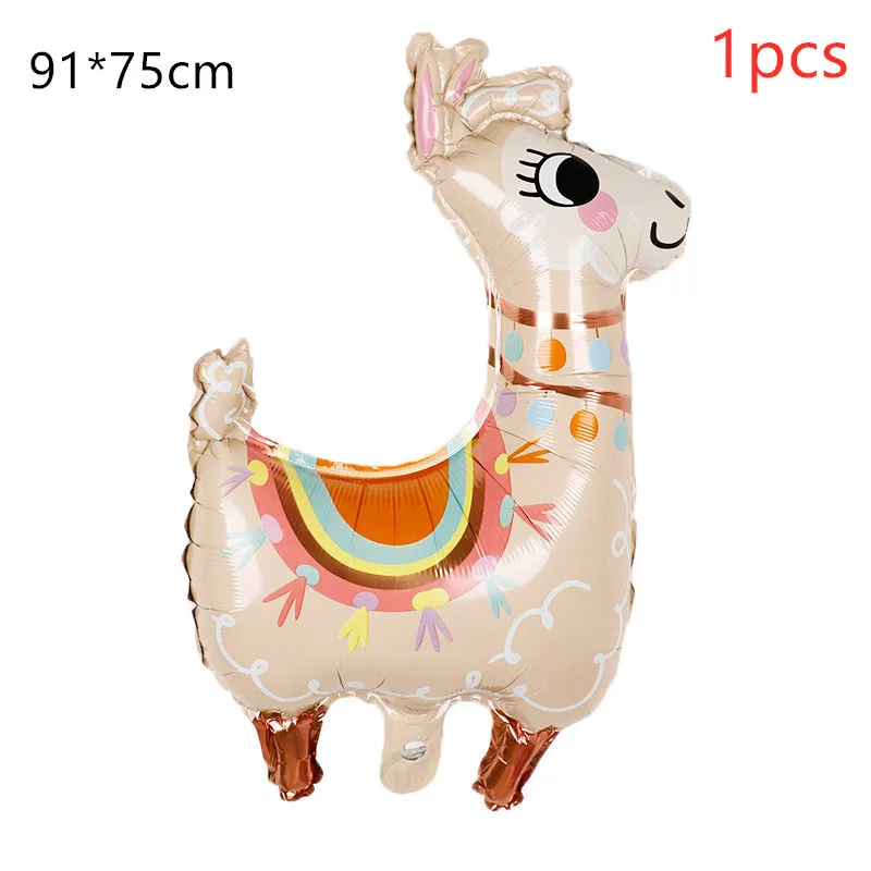 Balloons 1pcs 1 компл. кактус Альпака Llamas Единорог торт Топпер украшения для капкейков свадебные украшение для торта ко дню рождения джунгли для летних вечеринок - Цвет: Balloons 1pcs
