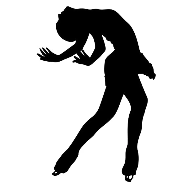 

10.8cm*15.9cm Sport Skating Girl Vinyl Car Styling Decor Stickers Decals Black