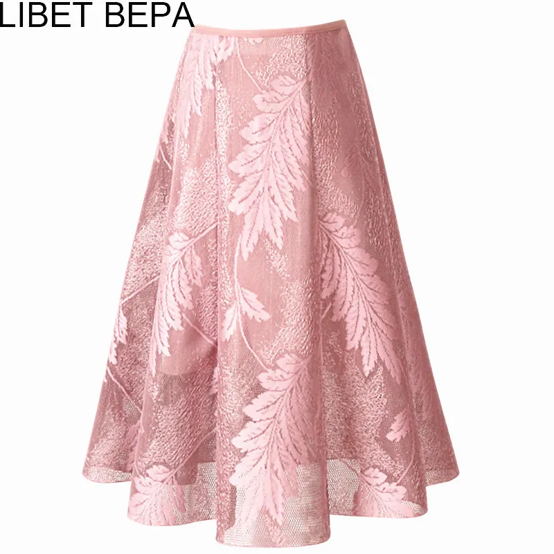 Новый 2017 Для женщин миди юбка кружева Multi Цвет выдалбливают Высокая Талия Винтаж