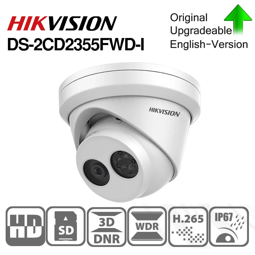 HIKVISION H.265 камера DS 2CD2355FWD I 5MP ИК фиксированная револьверная сетевая мини купольная