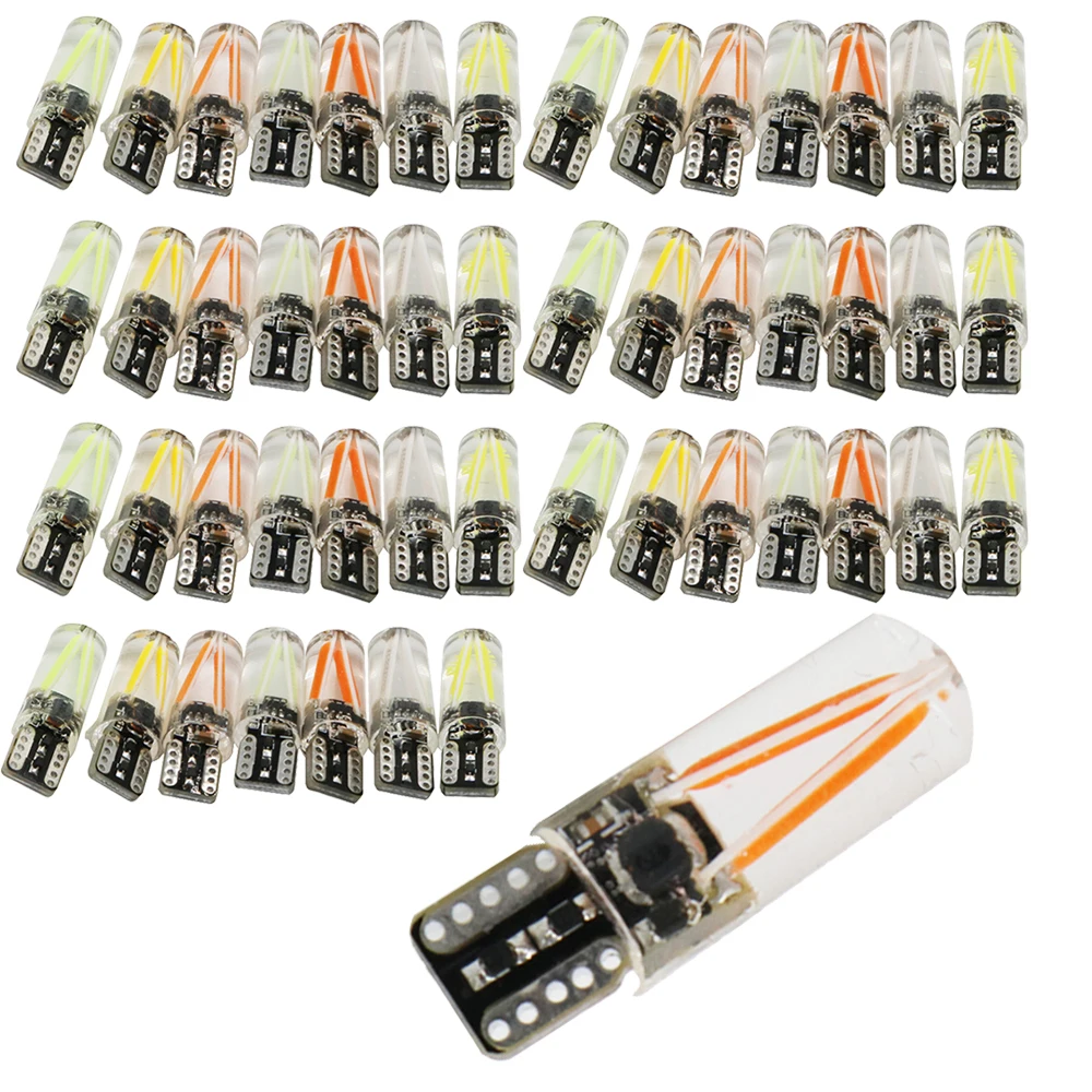 YSY 50X Canbus Error Free 12 в 1 Вт Светодиодный T10 силиконовый шарик 3000K 4300K 6000K цвет: желтый