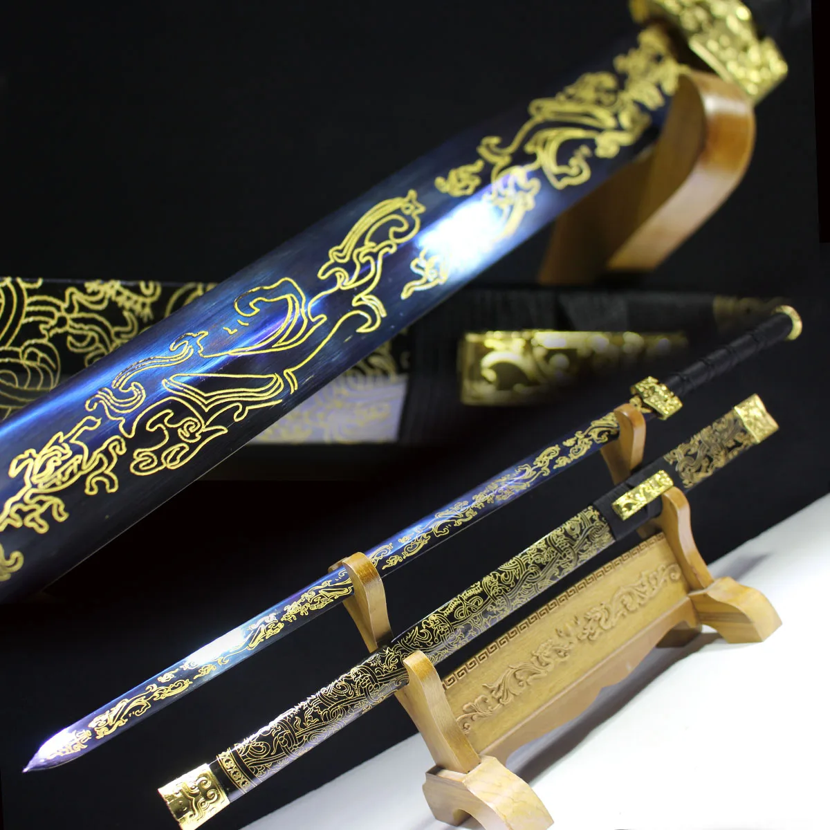 Аутентичный меч Лунцюань ручной работы ЯПОНСКИЙ самурайский катана жесткое