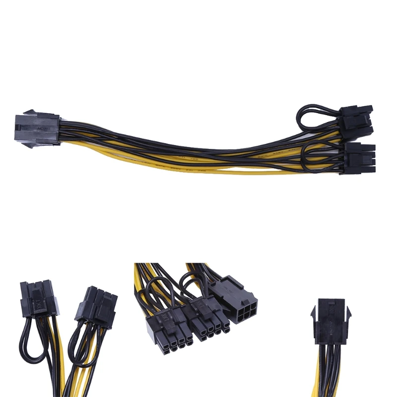 PCIE PCI Express 6Pin Female to Dual Double 2Port 8Pin (6 + 2Pin) Male F/M Адаптер GPU видеокарта кабель питания 18AWG