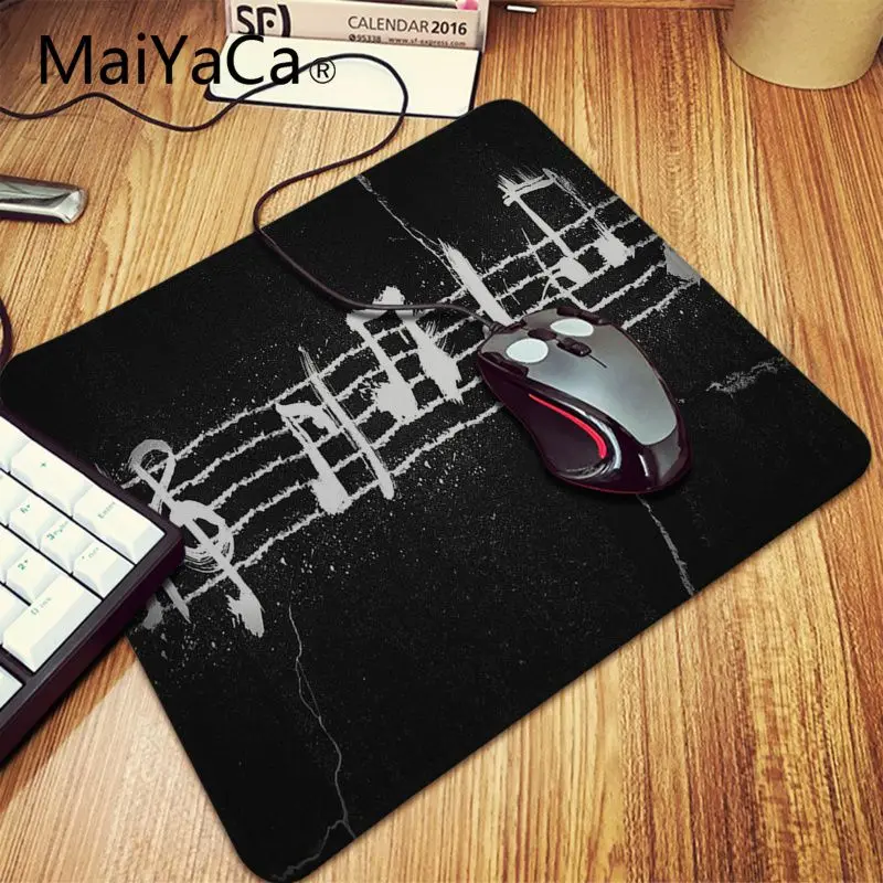 Lock Edge 18x22cm Maiyaca Подарочный коврик для мальчика с музыкальными нотами, мягкий резиновый коврик для мыши, прочный Настольный коврик для мыши, профессиональный игровой коврик для мыши, коврик для клавиатуры Grande - Цвет: Lock Edge 18x22cm