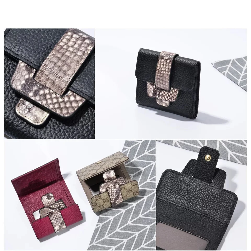 Women Wallets Short Wallet Ladies Genuine Leather Leopard Black Purse Wallet Female Women Zipper Purse Card Holder Cartera Mujer
