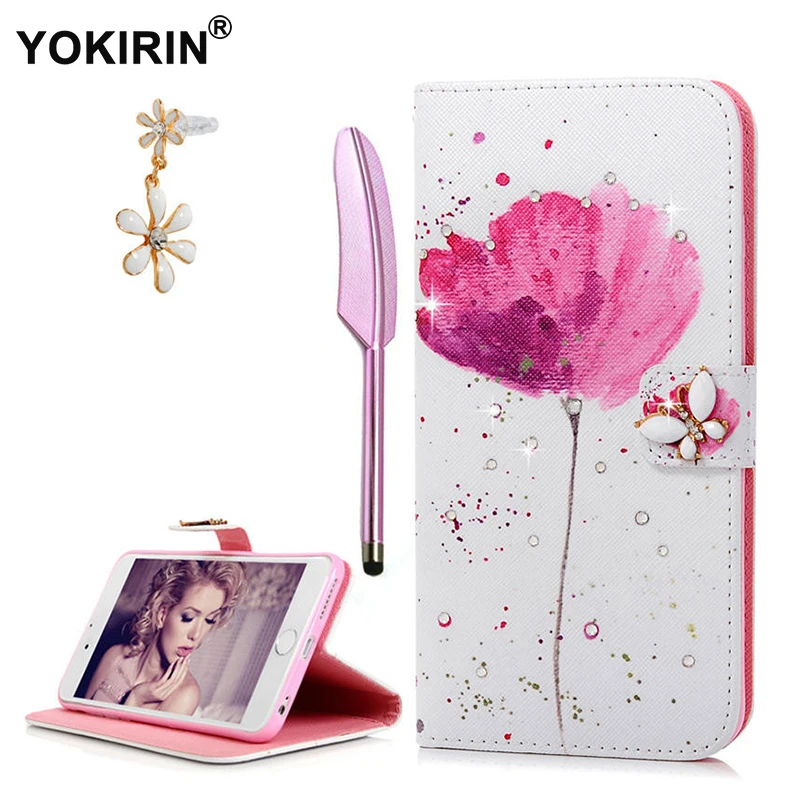 YOKIRIN кошелек со стразами из искусственной кожи чехол для iPhone 6 S Plus держатель карт