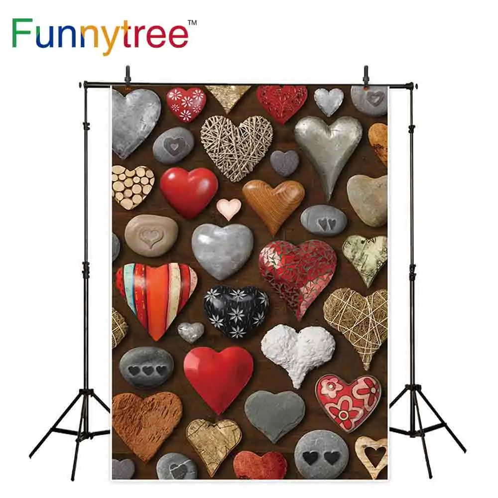 Фотофон Funnytree для фотостудии deferent материал узор сердца День Святого Валентина
