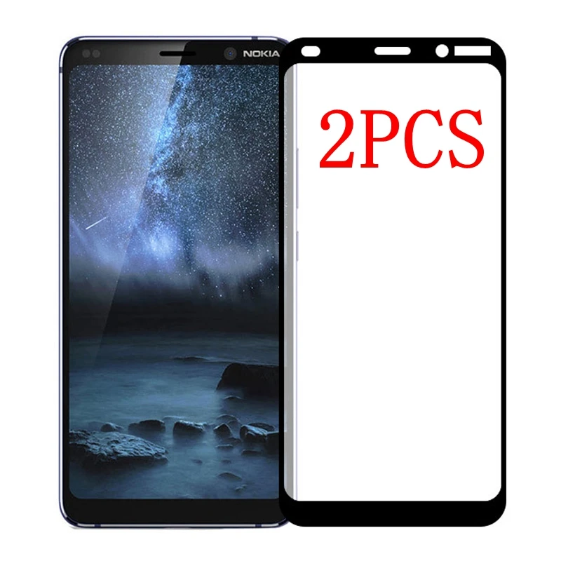 Закаленное стекло с полным покрытием для Nokia 9 PureView 2 шт. защита экрана защитная
