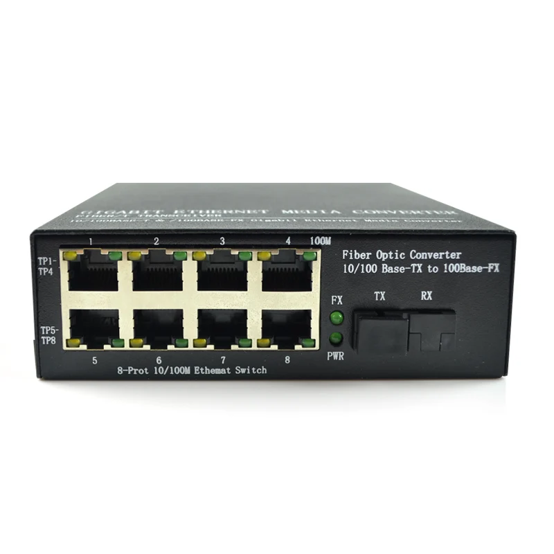 Медиа конвертер с поддержкой быстрой сети Ethernet 100 Мбит/с оптический медиа 8