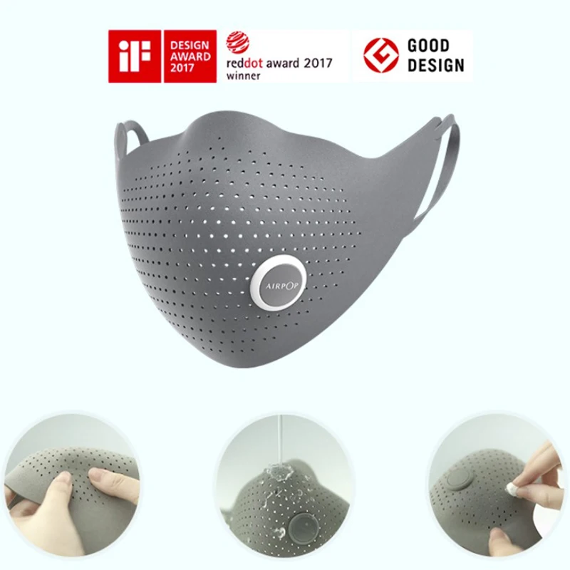 4 шт. фильтр с маской Xiaomi AirPOP Air Wear PM0.3 анти Дымчатая маска для лица Регулируемая