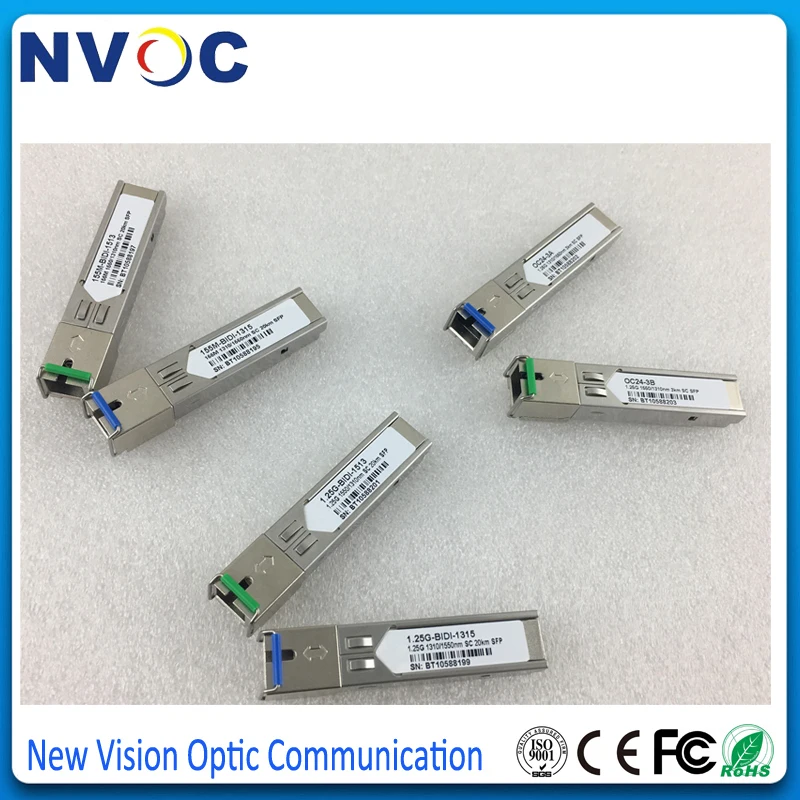 5 шт./лот, 155 м, 1310 нм, 20 км, одномодовый одноволоконный, WDM,DDM,SFP модуль, 100BASE-FX,BiDI,SMF,SC SFP трансивер