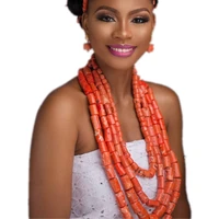 dudo jewellery set for wedding nature coral beads african edo bridal traditional wedding jewelry set 4 layers bracelet earrings
