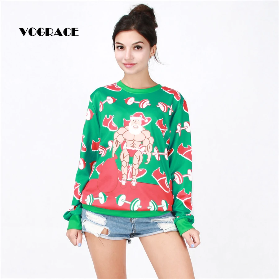 VOGRACE/Новинка Женская 3d спортивная одежда Рождественская забавная музыкальная