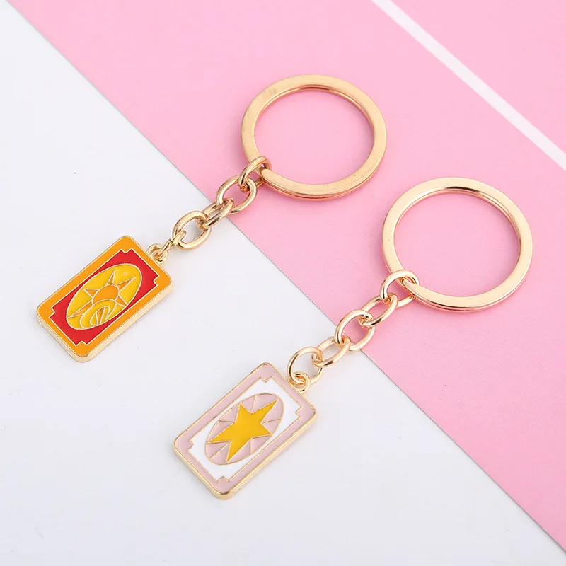 Тонких листов Kawai аниме Cardcaptor Sakura Брелок Сакура Birdhead звезда брелки для ключей