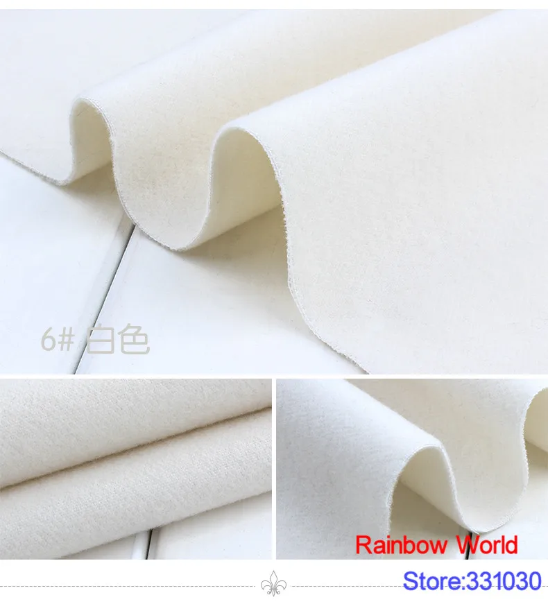 

6 # белый 1 метр двойной щеткой средней толстой ткани ткань для DIY Одежда Платье Пальто материал