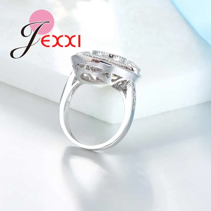 

High Quality Rings for Women Lady 925 Sterling Silver Jewelry White Orange Color Clear CZ Party Rings Free Shipping