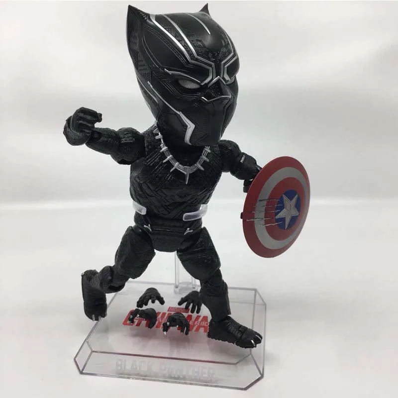 Яйцо атака Marvel Мстители Kawaii Милая версия Черная пантера супер герой фигурка
