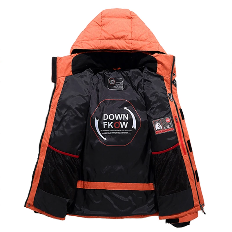 2019 High Quality Winter Warm Thicken Zipper Coats Mens Hooded Parkas Casual Male Slim Multi-Pockets Overcoat Four Color Jackets