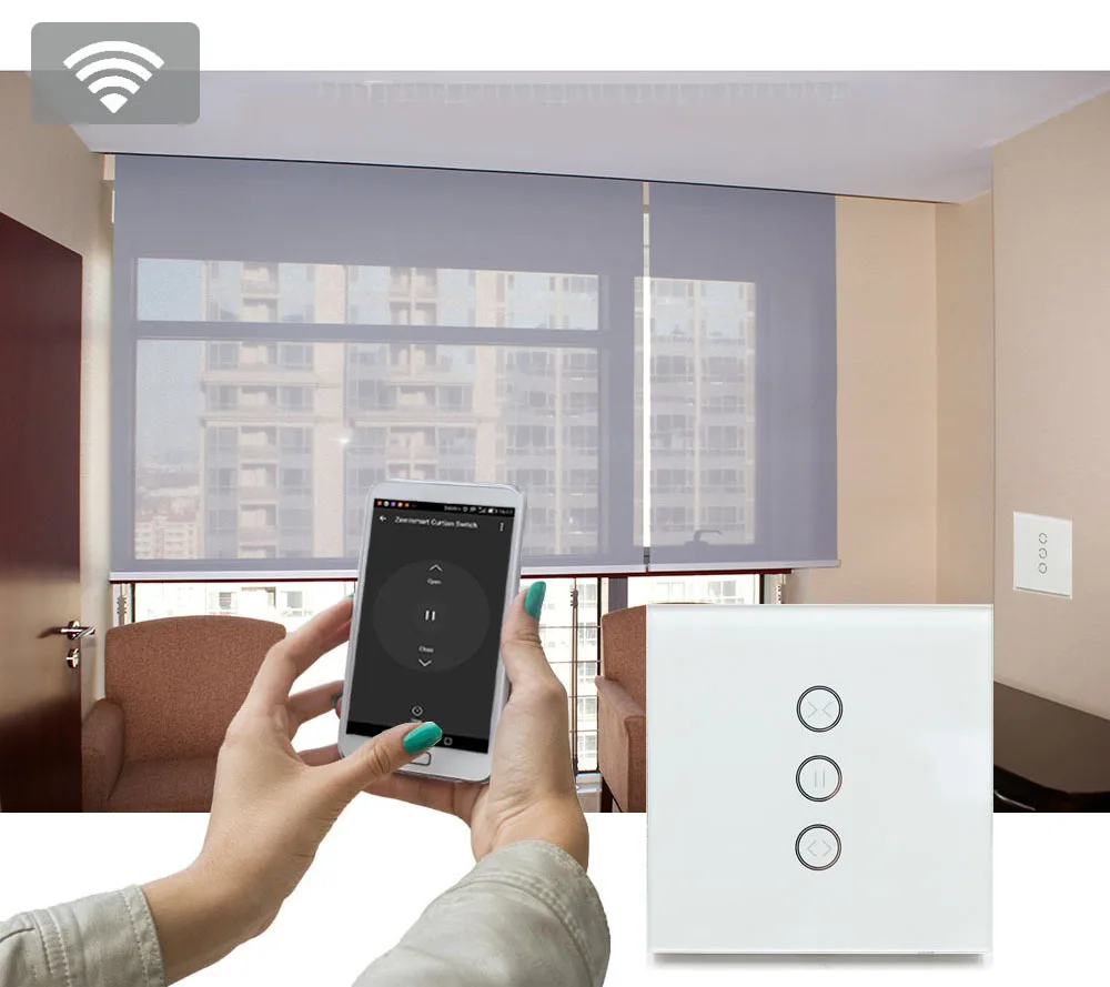 Тип ЕС Шторы настенный выключатель Wi-Fi Управление через приложение или голос Управление по Alexa Google дома AC110 до 240 В костюм для жалюзи