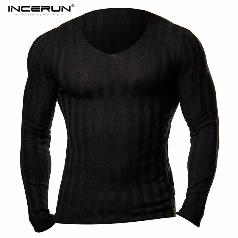 Футболки INCERUN Muscle, мужские футболки с длинным рукавом, тонкие футболки для фитнеса, бегунов, тренировок, бодибилдинга, топы для мужчин, S-3XL, зимняя одежда