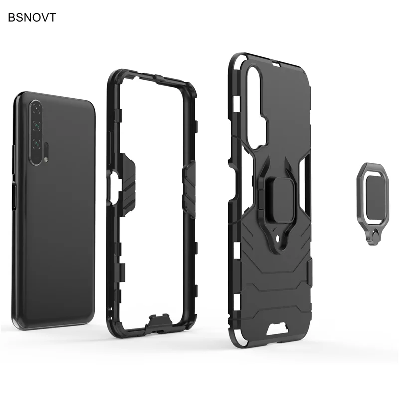 Чехол Honor 20 Pro противоударный чехол кольцо на палец магнитный держатель мягкий из