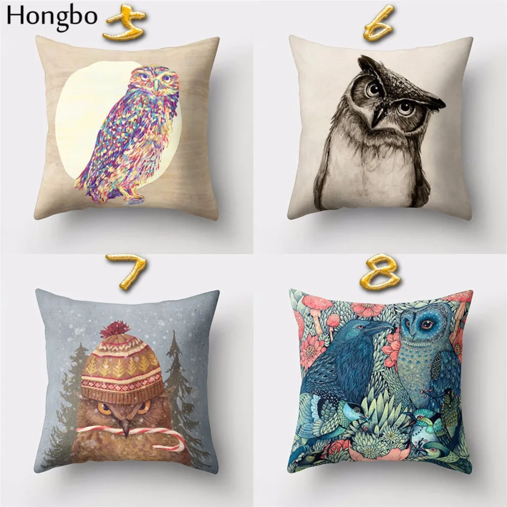 Hongbo 1 шт. мультфильм сова подушка чехол полиэстер подарок на день Святого