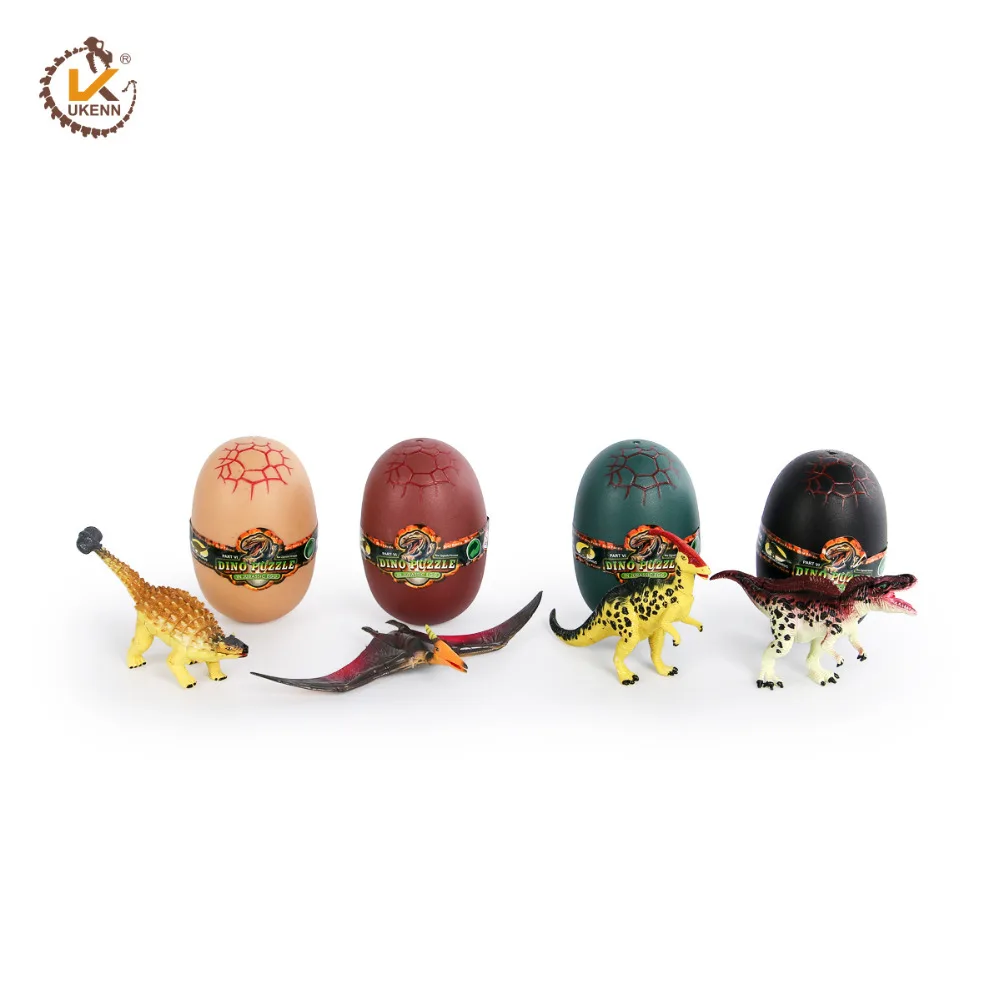 

UKENN 4 pcs 3D dinosaurs puzzle egg 4766-6 educational toy great fun kadis animal
