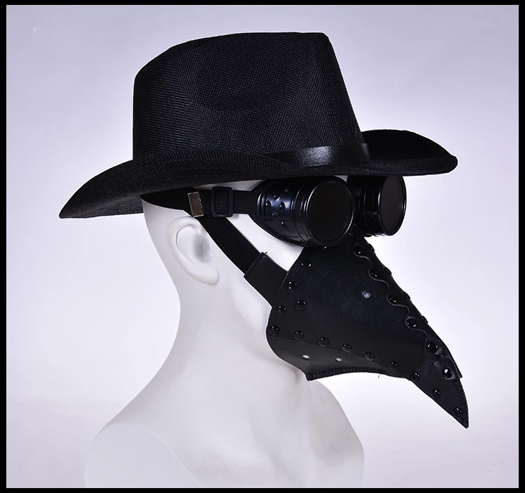 Черная чума маска для панков с клювом Винтаж человек искусственная кожа стимпанк