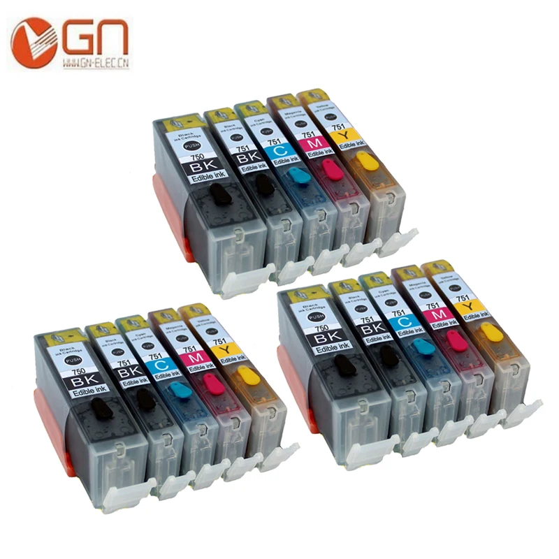15 шт. PGI 750 CLI 751 картридж со съедобными чернилами для принтера canon Pixma MG5470 MG5570 MG6470 MG6770 MX927 MX727 IP7280 MG5480 IX6870 принтер
