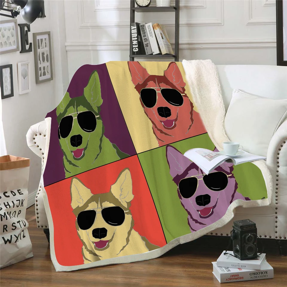 

Custom DIY Dog Print Sherpa Throw Blanket Printed Sherpa Fleece Blanket Super Soft Cozy Velvet Plush Throw Blanket Dropship