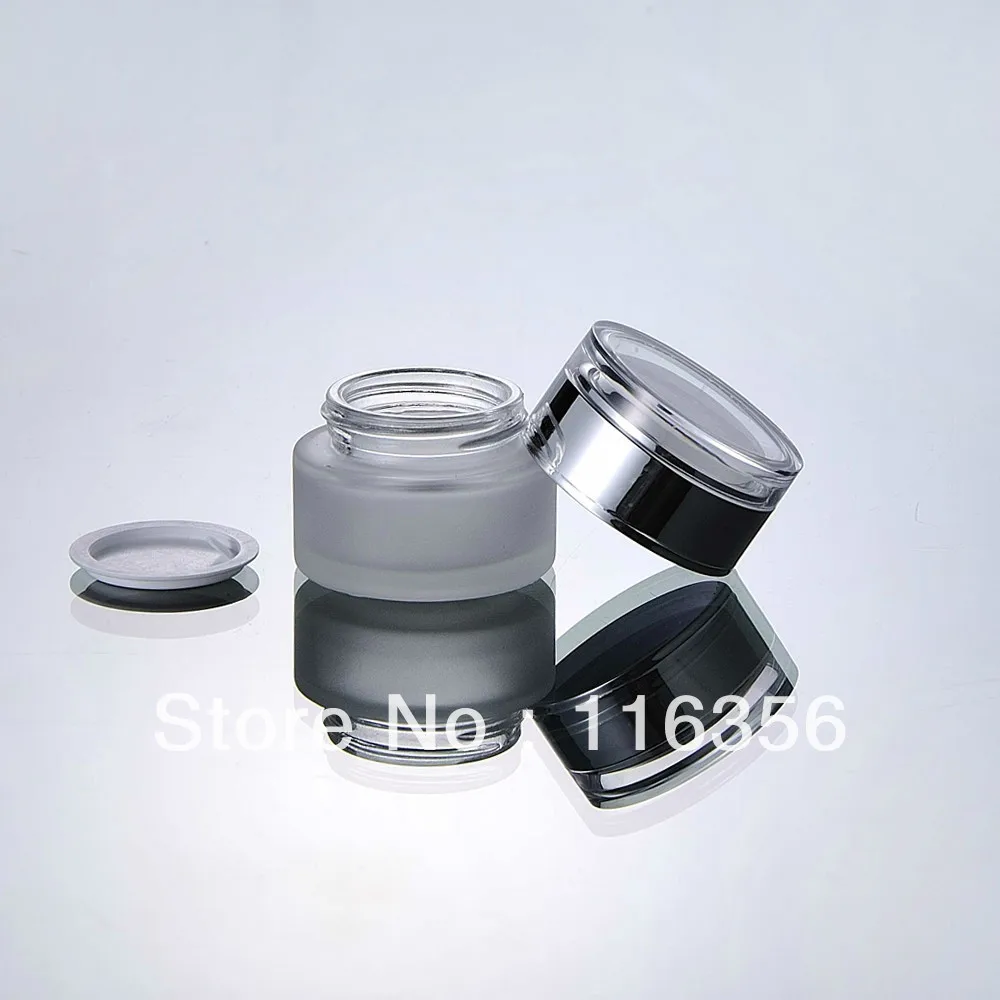 30 г Матовая Стеклянная банка для крема с блестящей серебряной крышкой крема|glass