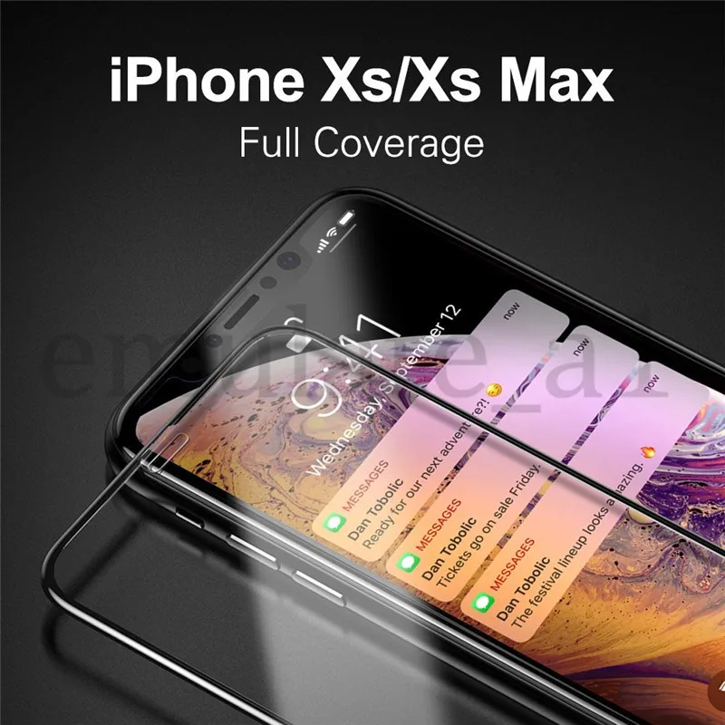 Для iPhone X XS 5 8 &quotзакаленное стекло 5D изогнутое полное покрытие края протектор
