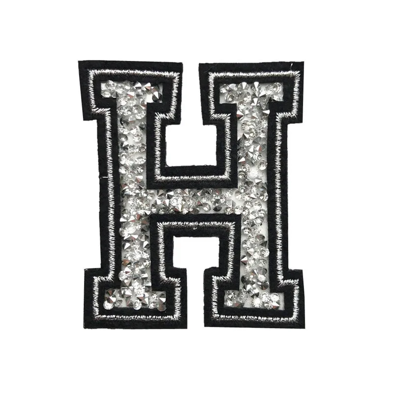 H надписями Исправление горного хрусталя патчи Пришивные железные на алфавите