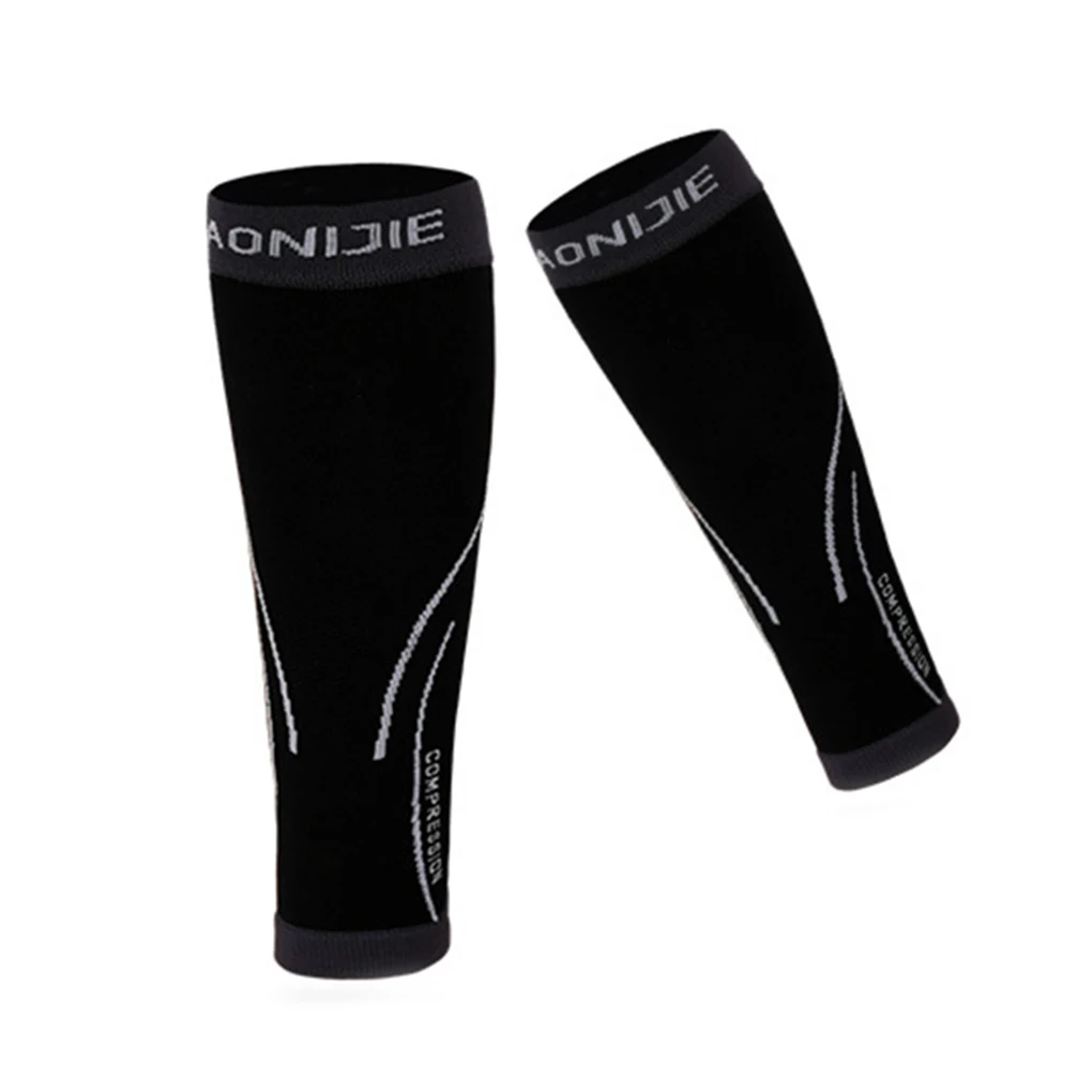 black M L A0NIJIE, 1 пара, мужские спортивные Леггинсы, женские, Анти-усталость, компрессионные, для голени, поддержка, унисекс, гетры, для бега, колготки, бандаж - Цвет: black M L