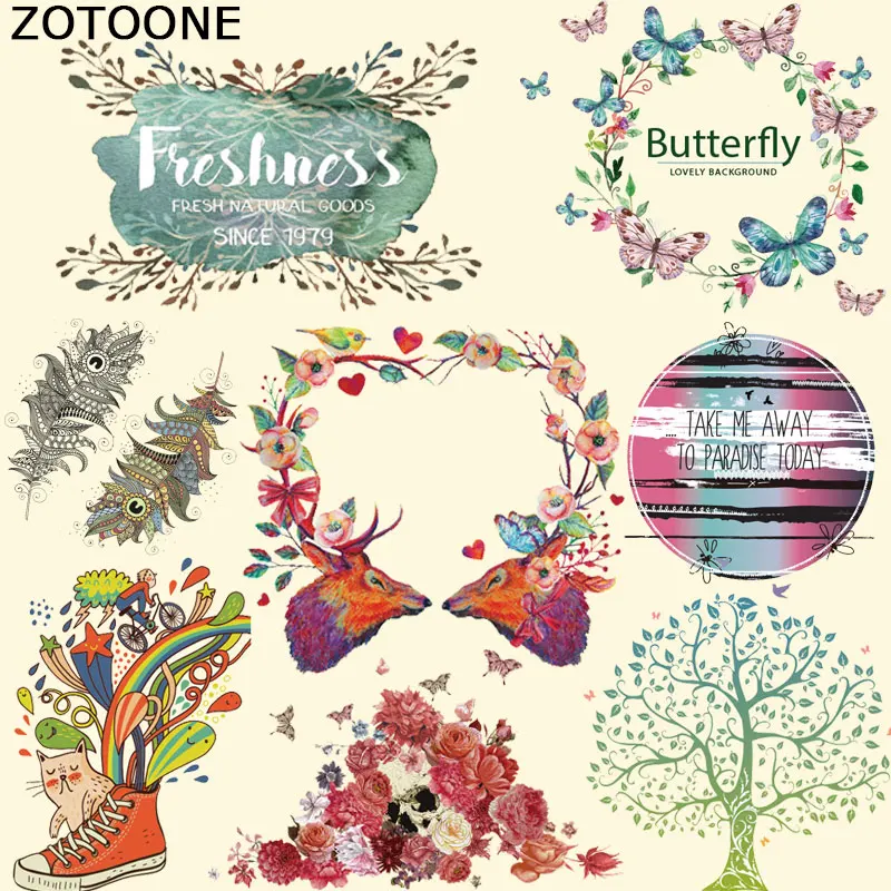 ZOTOONE Flower Patch T-shirt Dresses Bag Patches for Clothing A-level Washable Heat Transfer DIY Accessory Decoration Kids C | Дом и сад