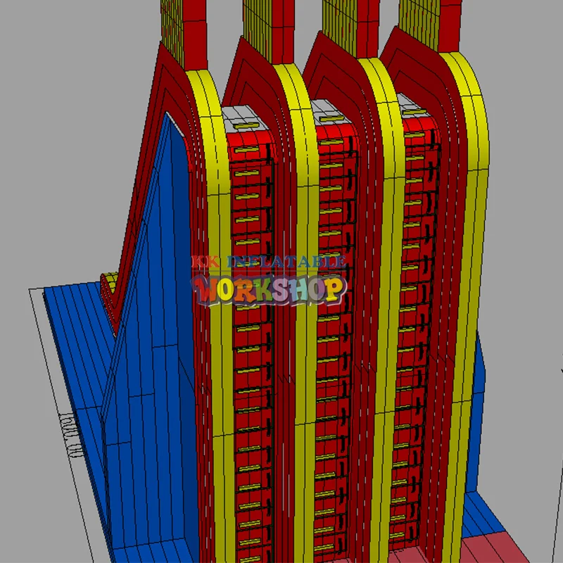 Большая Расширенная Многоканальная высокая надувная водная горка|Водные горки| |