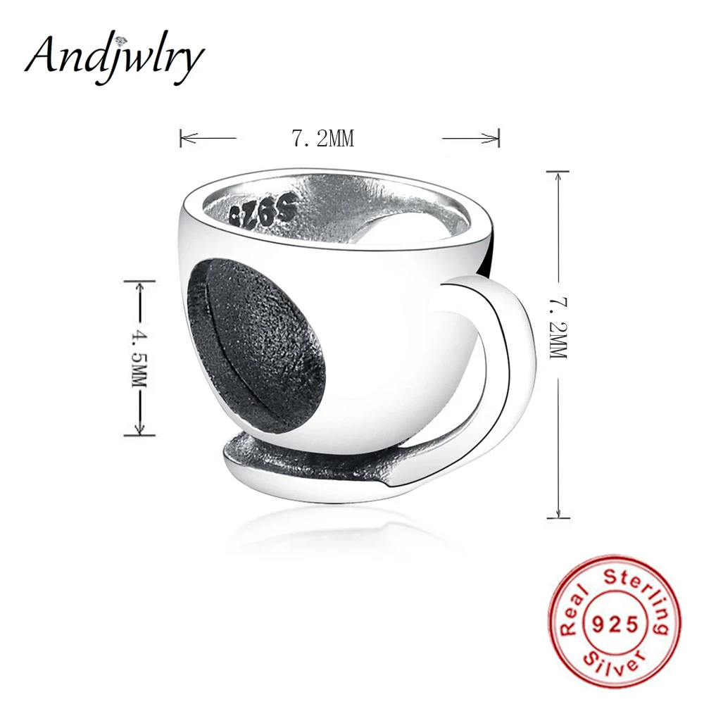 Подходит для оригинальных браслетов Pandora, 925 серебряные бусины, кофейные бусины «чашка», подвески, подвеска для изготовления 925, Berloque, сделай сам, ювелирное изделие