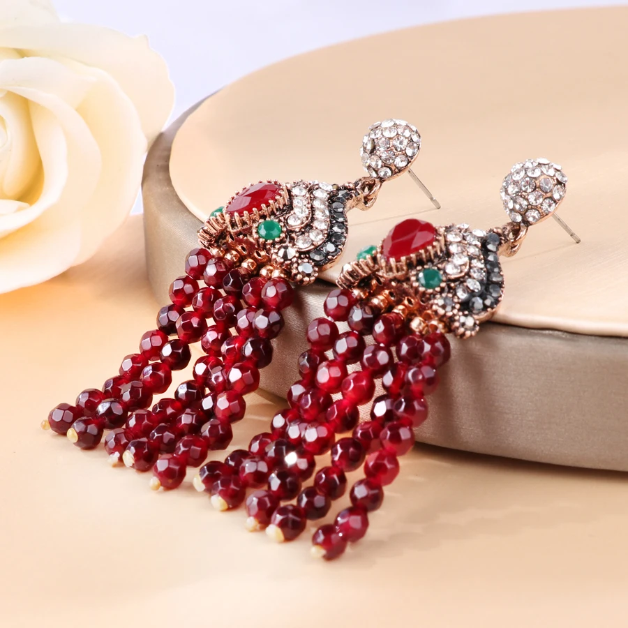 Женские винтажные этнические серьги подвески Kinel антикварные золотые ручной