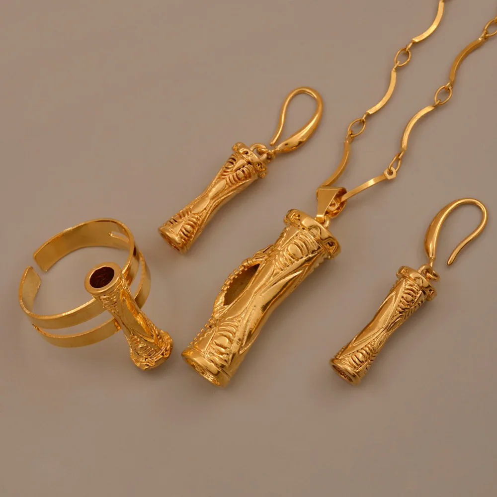 Traditional Papua New Guinea Drum Pendant Necklaces Earrings Ring PNG Style Kundu Jewellery sets Gifts #J0161 | Украшения и