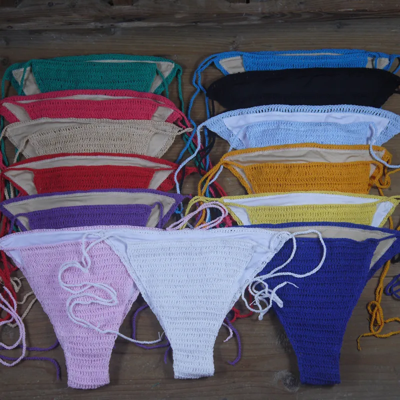 Винтажный купальник бикини с хомутом волнистым узором Треугольные чашечки