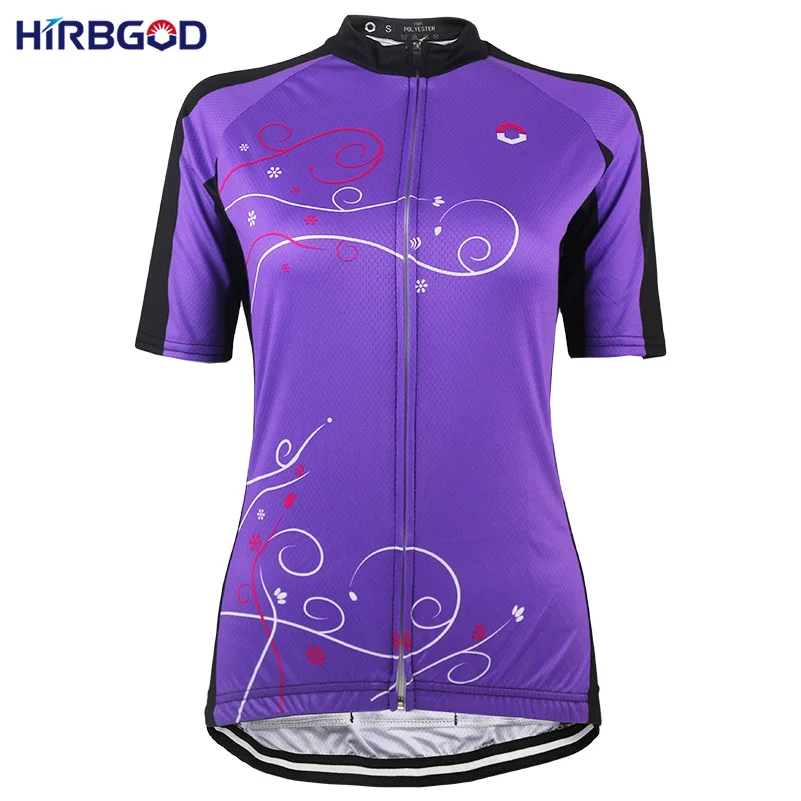 NM499 Purple HIRBGOD стильный короткий рукав женский Велоспорт Джерси леди легкий спорт на открытом воздухе велосипед одежда Джерси рубашка Clothes-NR118 - Цвет: NM499 Purple