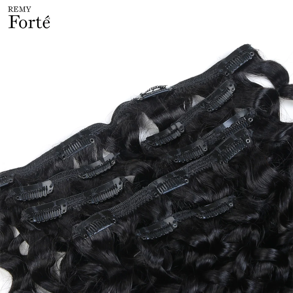 Натуральные волосы Remy Forte на заколках для наращивания кудрявые вьющиеся 7 шт.