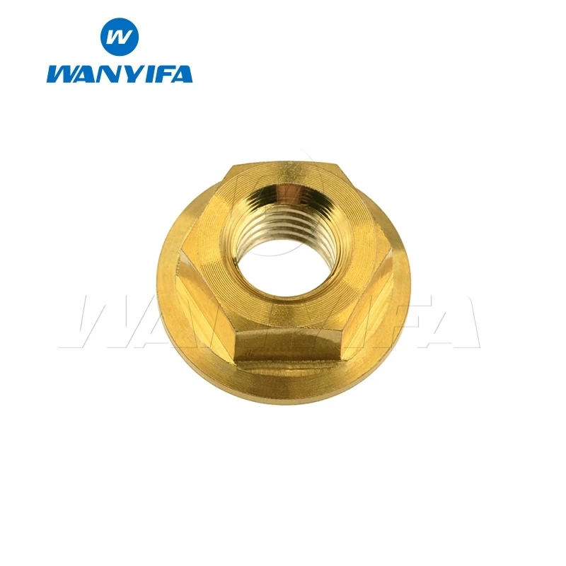 Gold M8 Титановый "Wanyifa" M5 M6 M8 гайка фланца Радуга голубое золото Цвет для Велосипедный дисковый тормоз - Цвет: Gold M8