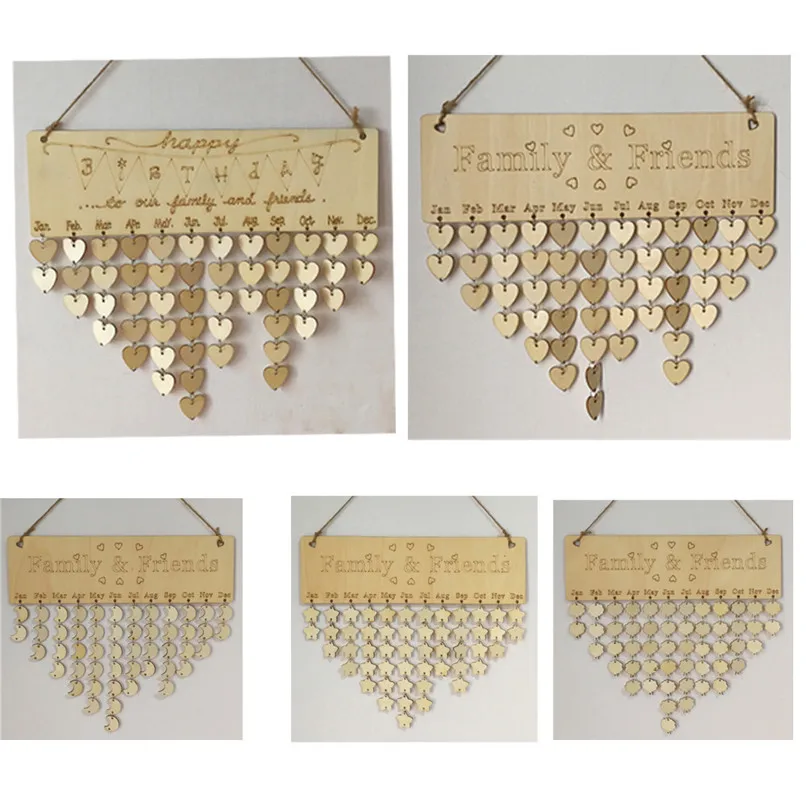 Деревянная доска напоминаний на день рождения Березовая знак семья и друзья DIY