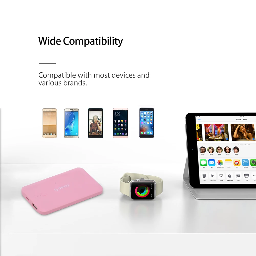 ORICO 2500 мАч мобильный телефон банк питания портативное тонкое зарядное устройство